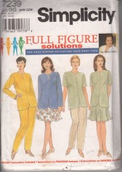 7239 ELASTIC WST BOTTOMS,SS-LS BUTTON TOP PATTERN 18-24W